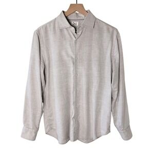 S.K.U. Button Down Shirt Mens Small Grey Made in USA Slub Cotton